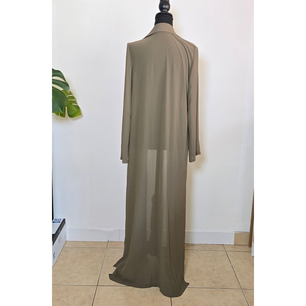 Naked Wardrobe Olive Green Longline Duster Cardigan Size Small minimalist - Picture 2 of 8